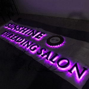 Factory directly China Textured Backlit Side Lighted Acrylic Mirror Metal Alphabet Letter Sign