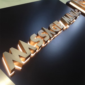 High reputation China Custom Gold Metal Stainless Steel Channel Letter Advertising Sign